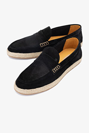 Valmenti Erkek Siyah Süet Hakiki Deri Loafer Ayakkabı 128 245532-VAL ERK AYK Y24