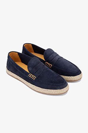 Valmenti Erkek Lacivert Süet Hakiki Deri Loafer Ayakkabı 128 245532-VAL ERK AYK Y24