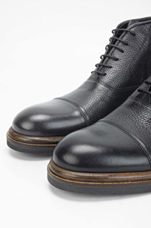 Tamer Tanca Erkek Hakiki Deri Siyah Casual Bot 537 3383 ERK BOT SK23/24 SYH ANL/SYH FLTR