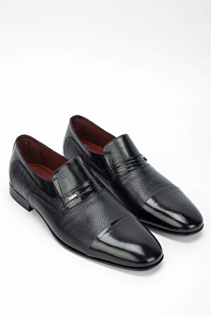 Tamer Tanca Erkek Hakiki Deri Siyah Makosen Ayakkabı 537 3052 ERK AYK SK23/24 SYH BFL/SYH KRTN