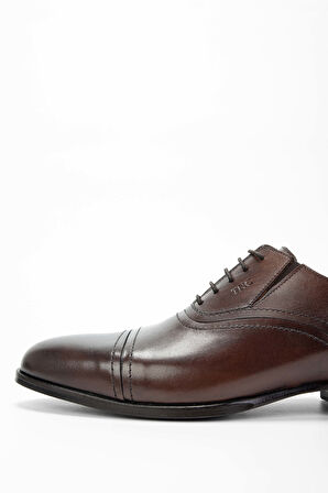 Tamer Tanca Erkek Hakiki Deri Kahverengi Klasik Ayakkabı 537 3389 ERK AYK SK23/24 KAHVE