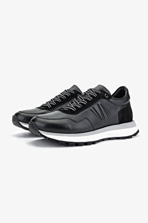Valmenti Noa Erkek Siyah Hakiki Deri Sneakers & Spor Ayakkabı 381 19566 ERK AYK Y24