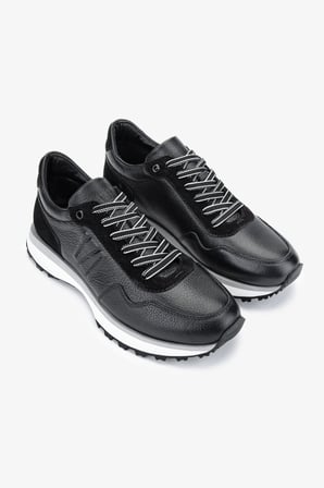 Valmenti Noa Erkek Siyah Hakiki Deri Sneakers & Spor Ayakkabı 381 19566 ERK AYK Y24