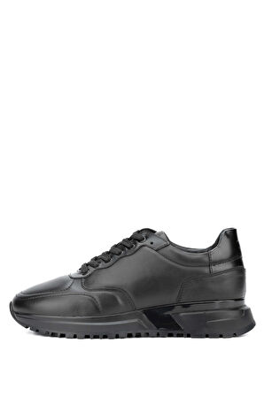 Tamer Tanca Erkek Hakiki Deri Siyah Sneakers & Spor Ayakkabı 381 19493 ERK AYK Y24 SIYAH
