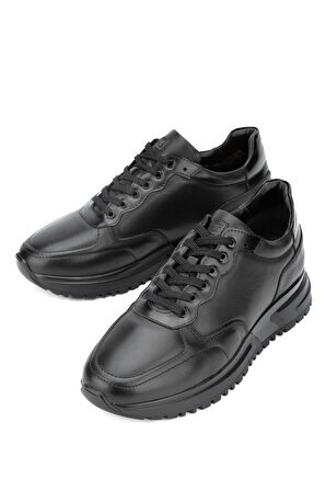 Tamer Tanca Erkek Hakiki Deri Siyah Sneakers & Spor Ayakkabı 381 19493 ERK AYK Y24 SIYAH