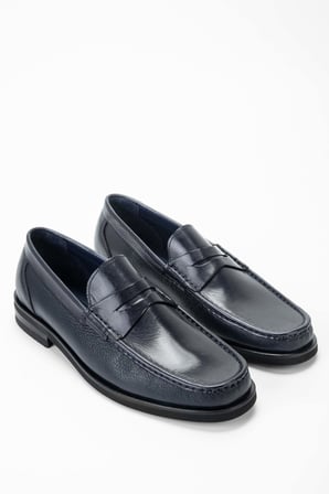 Tamer Tanca Erkek Hakiki Deri Lacivert Loafer Ayakkabı 1008 01987 ERK AYK SK23/24 LACI BFL/LACI GYK
