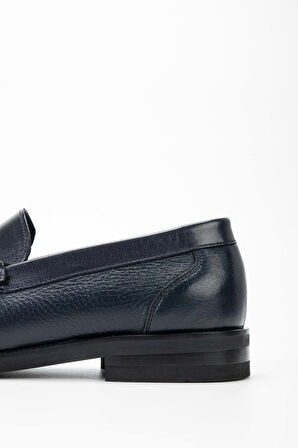 Tamer Tanca Erkek Hakiki Deri Lacivert Loafer Ayakkabı 1008 01987 ERK AYK SK23/24 LACI BFL/LACI GYK