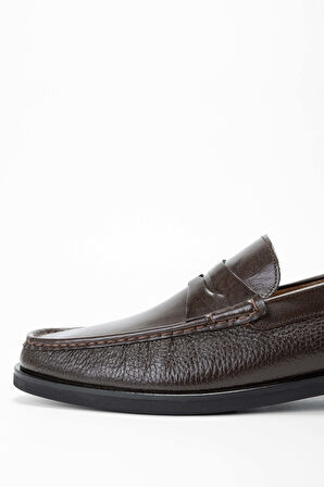 Tamer Tanca Erkek Hakiki Deri Kahverengi Loafer Ayakkabı 1008 01987 ERK AYK SK23/24 KHV BFL/KHV GYK