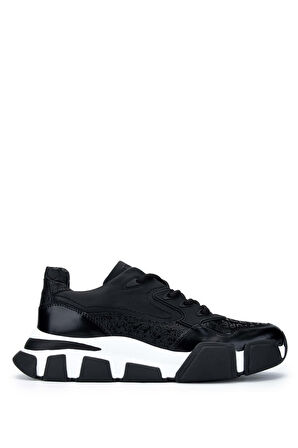 Tamer Tanca Erkek Hakiki Deri Siyah Sneakers & Spor Ayakkabı 381 12546-Y ERK AYK Y24 SIYAH KMS