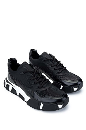 Tamer Tanca Erkek Hakiki Deri Siyah Sneakers & Spor Ayakkabı 381 12546-Y ERK AYK Y24 SIYAH KMS