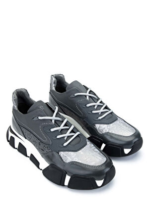 Tamer Tanca Erkek Hakiki Deri Gri Sneakers & Spor Ayakkabı 381 12546-Y ERK AYK Y24 GRI PRST