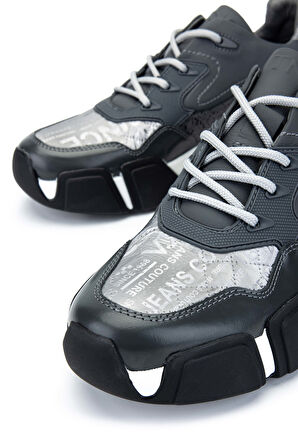 Tamer Tanca Erkek Hakiki Deri Gri Sneakers & Spor Ayakkabı 381 12546-Y ERK AYK Y24 GRI PRST