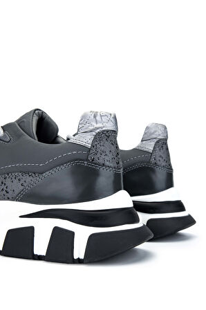 Tamer Tanca Erkek Hakiki Deri Gri Sneakers & Spor Ayakkabı 381 12546-Y ERK AYK Y24 GRI PRST