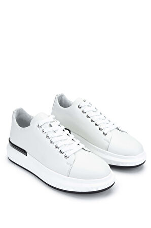 Tamer Tanca Erkek Hakiki Deri Beyaz Sneakers & Spor Ayakkabı 381 19669 ERK AYK Y24 BEYAZ