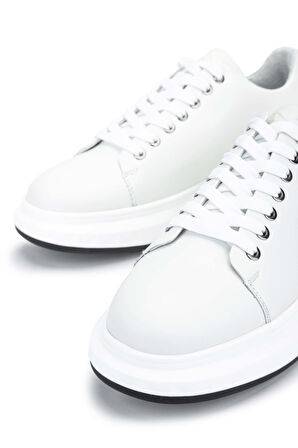 Tamer Tanca Erkek Hakiki Deri Beyaz Sneakers & Spor Ayakkabı 381 19669 ERK AYK Y24 BEYAZ