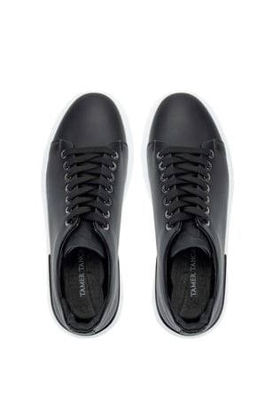 Tamer Tanca Erkek Hakiki Deri Siyah Sneakers & Spor Ayakkabı 381 19669 ERK AYK Y24 SIYAH