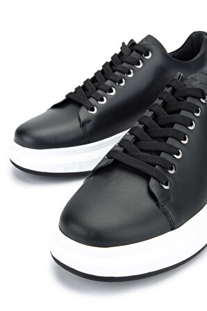 Tamer Tanca Erkek Hakiki Deri Siyah Sneakers & Spor Ayakkabı 381 19669 ERK AYK Y24 SIYAH