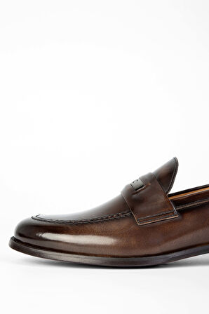 Tamer Tanca Erkek Hakiki Deri Kahverengi Loafer Ayakkabı 1016 70508 ERK AYK Y24 KAHVE DANTE