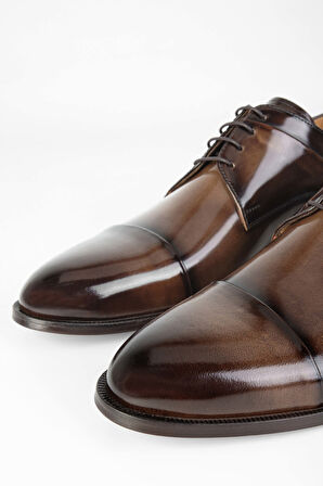 Tamer Tanca Erkek Hakiki Deri Kahverengi Klasik Ayakkabı 1016 822 ERK AYK Y24 KAHVE ACMA