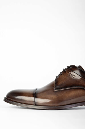 Tamer Tanca Erkek Hakiki Deri Kahverengi Klasik Ayakkabı 1016 822 ERK AYK Y24 KAHVE ACMA