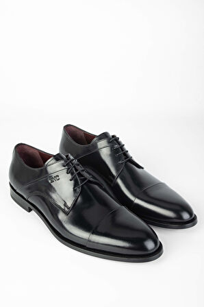 Tamer Tanca Erkek Hakiki Deri Siyah Deri Klasik Ayakkabı 1016 822 ERK AYK Y24 SIYAH DR