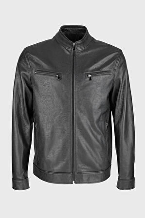 Valmenti Erkek Siyah Kırısık Hakiki Deri Deri Mont 571 SMR 767  ERK DR MONT SK23/24