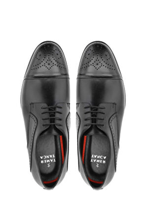 Tamer Tanca Erkek Hakiki Deri Siyah Klasik Ayakkabı 537 3394 ERK AYK Y24 SIYAH