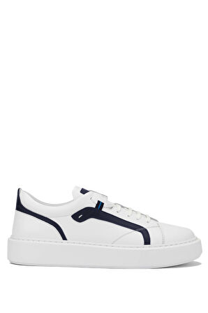 Tamer Tanca Erkek Hakiki Deri Beyaz Sneakers & Spor Ayakkabı 987 098 ERK AYK Y24 BEYAZ/LACI