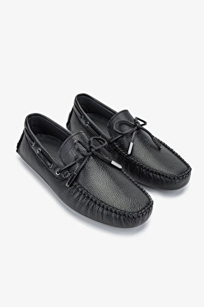 Valmenti Veronique Erkek Siyah Floter Hakiki Deri Loafer Ayakkabı 355 14351 ERK AYK Y24