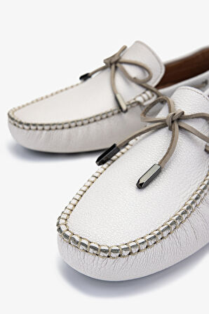 Valmenti Veronique Erkek Beyaz Floter Hakiki Deri Loafer Ayakkabı 355 14351 ERK AYK Y24