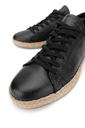 Tamer Tanca Erkek Hakiki Deri Siyah Deri Casual Ayakkabı 355 78370 ERK AYK Y24 SIYAH DR