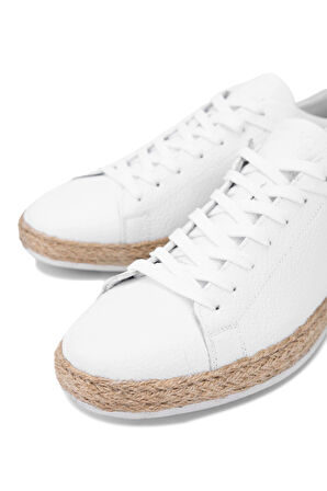 Tamer Tanca Erkek Hakiki Deri Beyaz Casual Ayakkabı 355 78370 ERK AYK Y24 BEYAZ DR