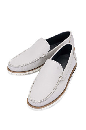 Tamer Tanca Erkek Hakiki Deri Gri Loafer Ayakkabı 355 13970 ERK AYK Y24 GRI FLTR