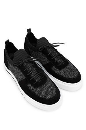 Tamer Tanca Erkek Deri & Tekstil Siyah Sneakers & Spor Ayakkabı 698 1094-3 ERK AYK Y24 SIYAH TRK