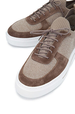 Tamer Tanca Erkek Deri & Tekstil Vizon Sneakers & Spor Ayakkabı 698 1094-3 ERK AYK Y24 VIZON TRK
