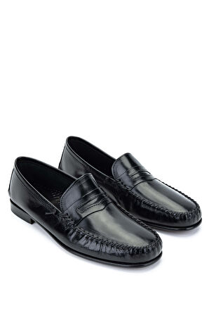 Daniele Lepori Erkek Hakiki Deri Siyah Loafer Ayakkabı 1018 991 ERK AYK Y24 NERO