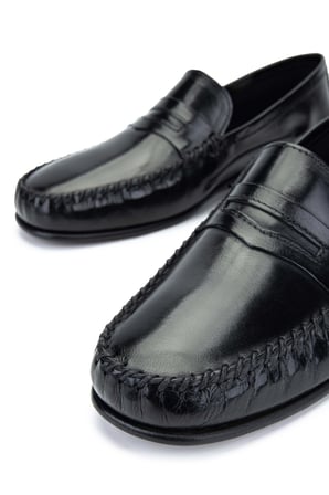 Daniele Lepori Erkek Hakiki Deri Siyah Loafer Ayakkabı 1018 991 ERK AYK Y24 NERO