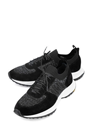 Tamer Tanca Erkek Deri & Tekstil Siyah Sneakers & Spor Ayakkabı 698 1090-2 ERK AYK Y24 SIYAH TRK
