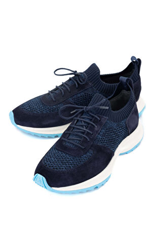 Tamer Tanca Erkek Deri & Tekstil Lacivert Sneakers & Spor Ayakkabı 698 1090-2 ERK AYK Y24 LACI TRK