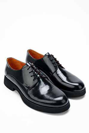 Tamer Tanca Erkek Hakiki Deri Siyah Açma Casual Ayakkabı 987 099 ERK AYK Y/24 SIYAH ACMA