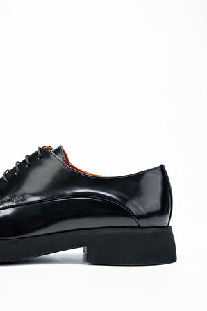 Tamer Tanca Erkek Hakiki Deri Siyah Açma Casual Ayakkabı 987 099 ERK AYK Y/24 SIYAH ACMA