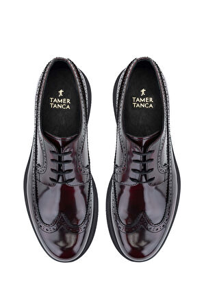 Tamer Tanca Erkek Hakiki Deri Bordo Casual Ayakkabı 987 100 ERK AYK Y/24 BORDO ACMA
