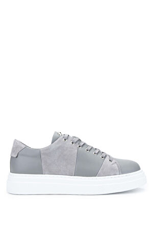 Tamer Tanca Erkek Hakiki Deri Sneakers & Spor Ayakkabı 352 20352 ERK AYK Y24 GRI ANL/TAS SUET