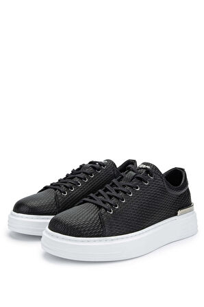 Tamer Tanca Erkek Hakiki Deri Siyah Sneakers & Spor Ayakkabı 352 20384 ERK AYK Y24 SIYAH BSK