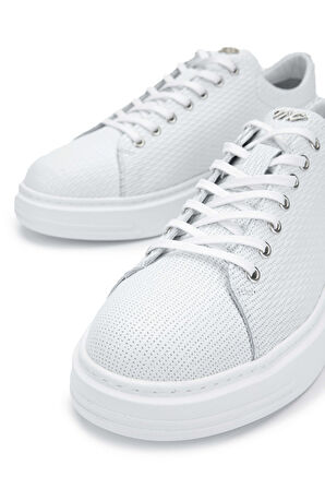 Tamer Tanca Erkek Hakiki Deri Beyaz Sneakers & Spor Ayakkabı 352 20384 ERK AYK Y24 BEYAZ BSK