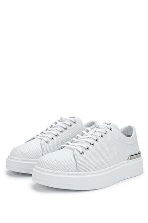 Tamer Tanca Erkek Hakiki Deri Beyaz Sneakers & Spor Ayakkabı 352 20384 ERK AYK Y24 BEYAZ BSK