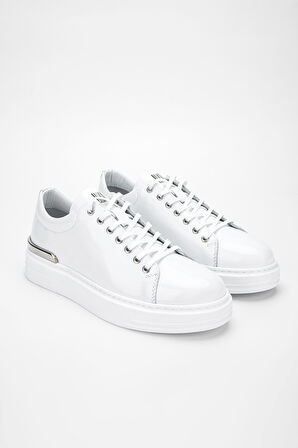 Valmenti AgatheErkek Beyaz Rugan Deri Sneakers & Spor Ayakkabı 352 20266 ERK AYK Y24