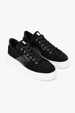 Valmenti MessiErkek Siyah Süet Hakiki Deri Sneakers & Spor Ayakkabı 352 20434 ERK AYK Y24