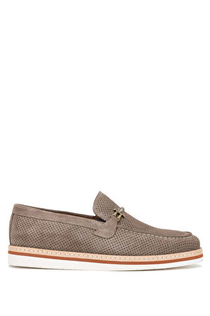 Tamer Tanca Erkek Hakiki Deri Taupe Süet Loafer Ayakkabı 285 3864 ERK AYK Y/24 TAUPE SUET