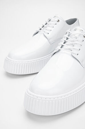 Valmenti AdenErkek Beyaz Rugan Hakiki Deri Sneakers & Spor Ayakkabı 352 20421 ERK AYK Y24
